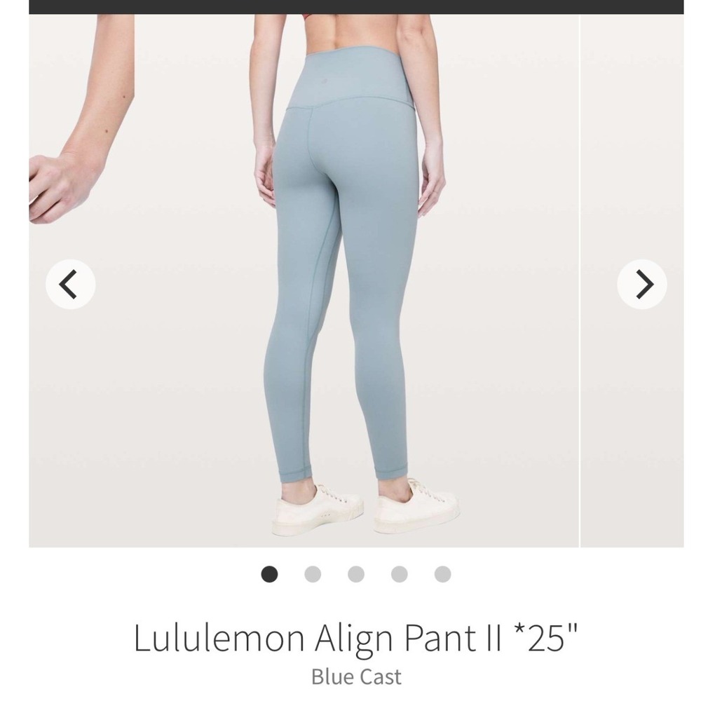 Lululemon Align Pant II 4 Blue Cast 25" High Rise Nulu Yoga Leggings LW5BEGS